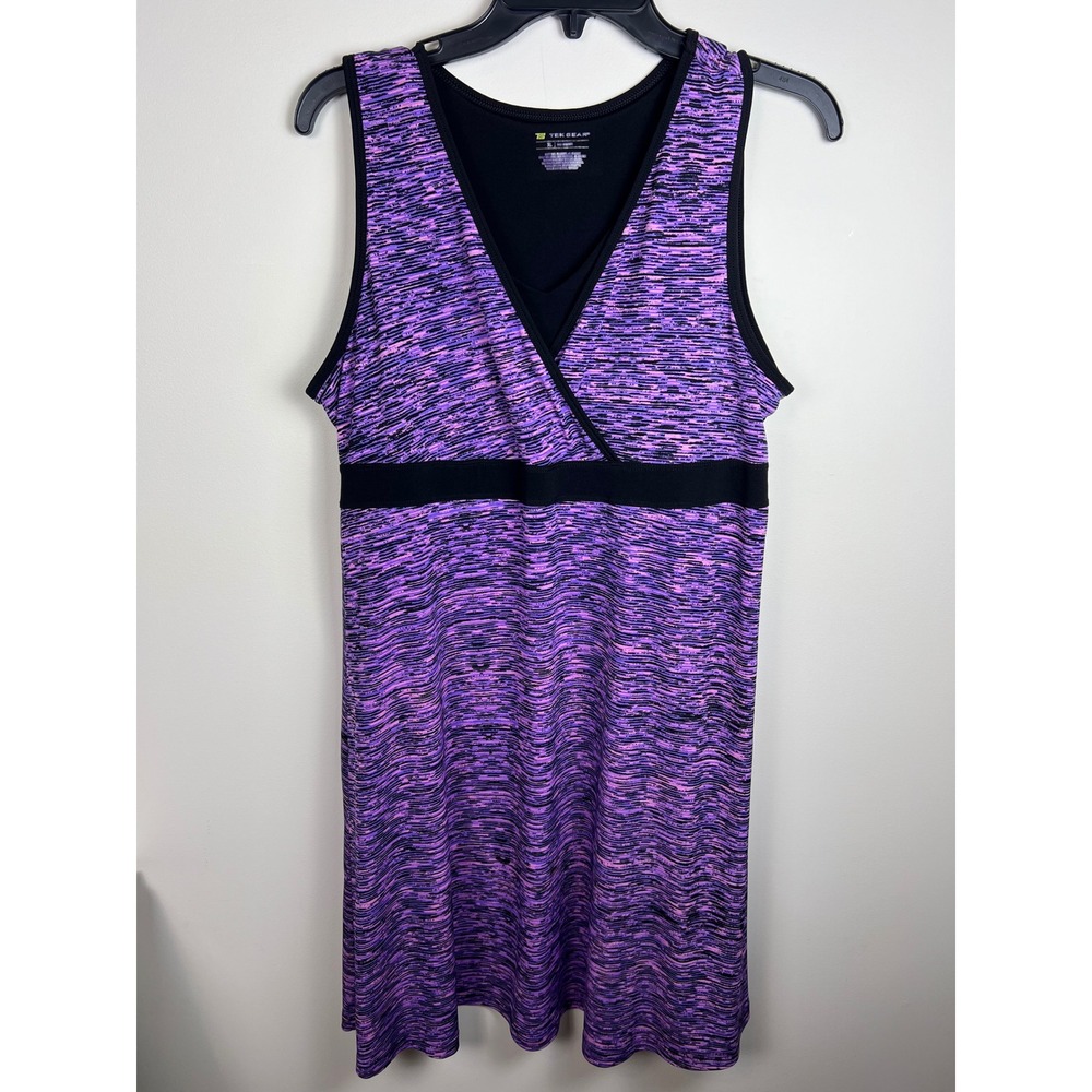 Tek Gear Women's Sz XL Purple Black Heathered V Neck Athletic Tennis Dress